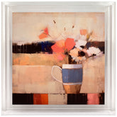 Still Life Flowers III - High Resolution Giclee Printed Canvas Framed in Contemporary Clear Acrylic Frame